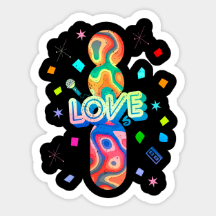 80's Love I love the 80s Tape Party Sticker